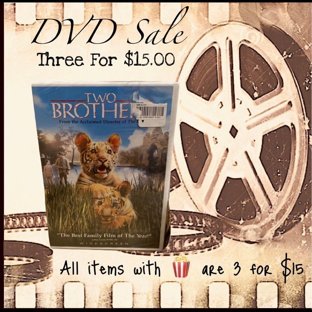 🍿3/$15 DVD Two Brothers The Best Family Film of the Year PG Widescreen